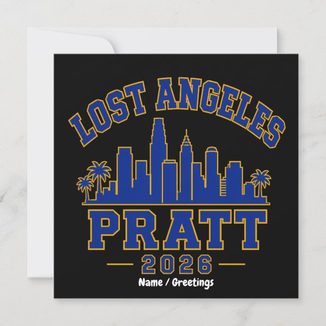 Invitation Lost Angeles Pratt 2026 Skyline Varsity Rétro Bleu (Devant)
