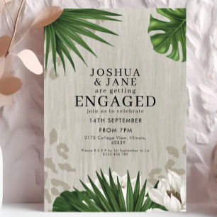 Invitation Lotus Fleur Safari Imprimé Léopard Engagement