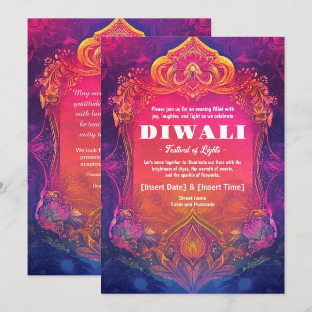 Invitation Lotus Luminescente (Devant / Derrière)