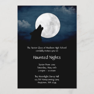 Invitation Loup hurlant à l'invitation formelle de bal