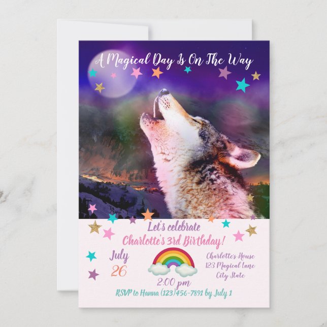 Invitation Loup la nuit (Devant)