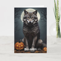 Loup mystérieux avec art d'Halloween Citrouille