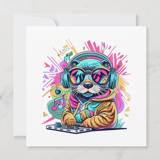 Invitation loutre Dj ambiance 90 (Devant)