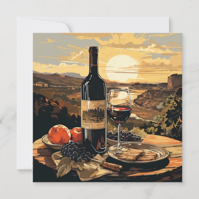 Invitation Louveur de vin de texte personnalisé (Devant)