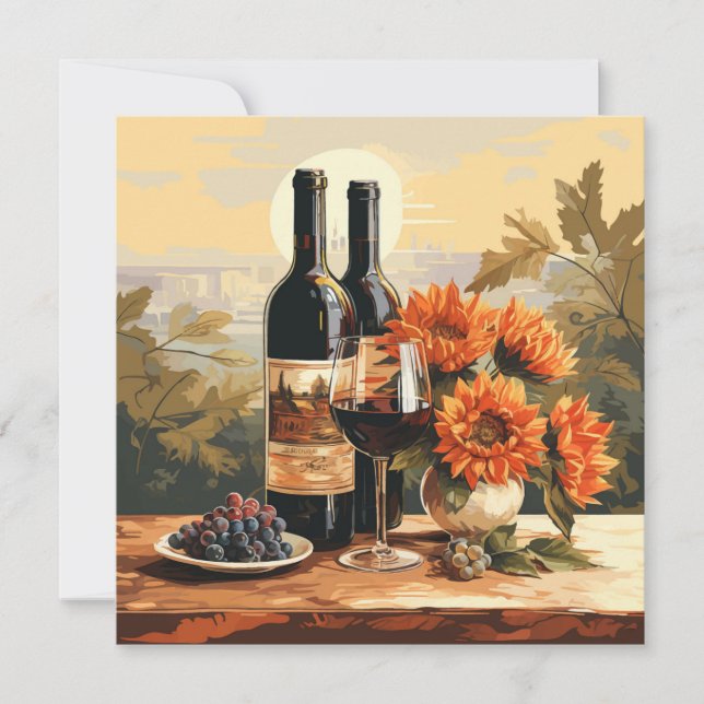 Invitation Louveur de vin de texte personnalisé (Devant)