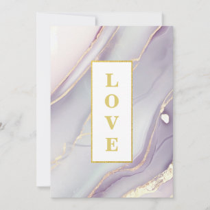 Invitation *~ LOVE Agate AR66 RSVP QR Lavender Gold Mariage