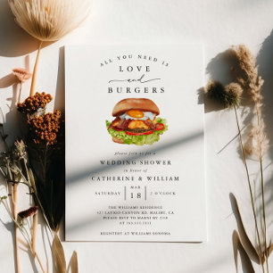 Invitation Love and Burgers Wedding shower