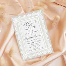 Invitation Love and Lace Vintage Ivory Lace Baby Shower