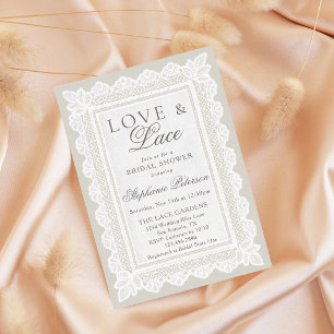 Invitation Love and Lace Vintage Ivory Lace Baby Shower Maria