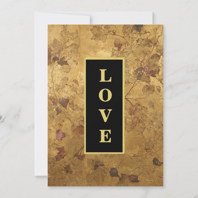 Invitation *~ LOVE AR66 RSVP QR Elegant Gold Mariage (Devant)