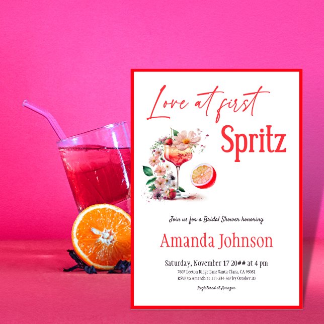 Invitation Love at First Spritz Citrus Orange Bridal Shower (Créateur téléchargé)