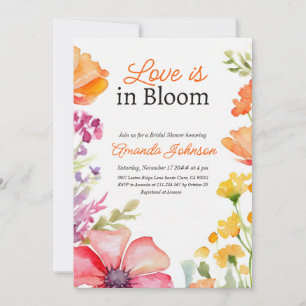 Invitation Love Bloom Fleur sauvage Peach Fête des mariées fl