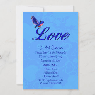 Invitation Love Bluebird Fête des mariées