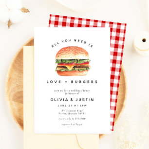 Invitation Love + Burgers Picnic BBQ