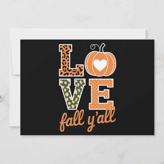 Invitation Love Fall Y'All Empreinte de léopard Fall Thanksgi (Devant)