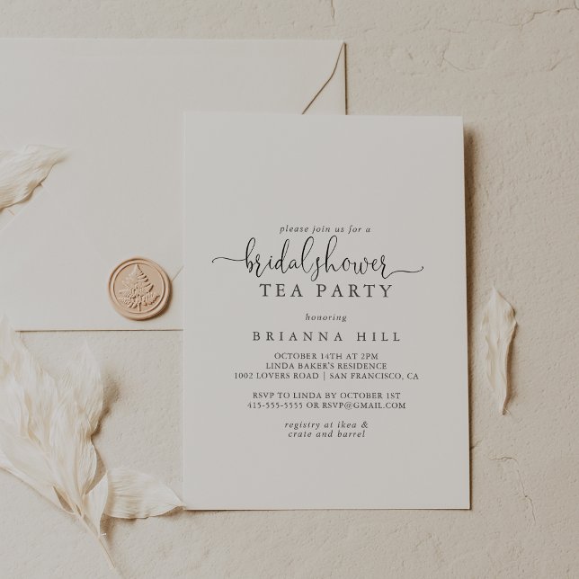 Invitation Love Fancy Script Fête des mariées Tea Party Invit (Créateur téléchargé)