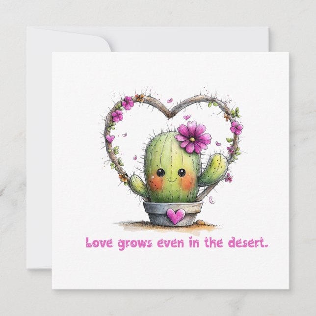 Invitation Love Grows Even in the Desert – Greeting Card (Devant)