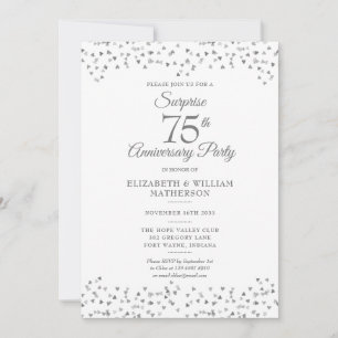 Invitation Love Heart Surprise Party 75e anniversaire de Mari