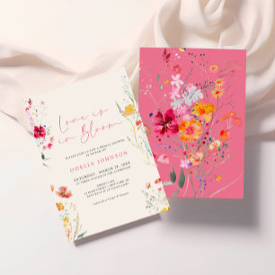Invitation Love In Bloom Colorful Fleur sauvage Fête des mari