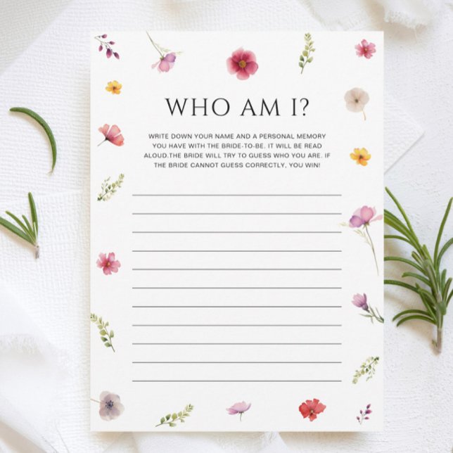 Invitation Love in Bloom Fête des mariées Devinez Qui Game Ca (Créateur téléchargé)
