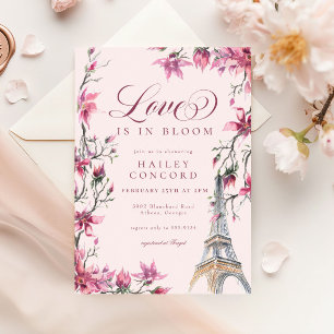Invitation Love in Bloom Paris Rose Fête de Mariage