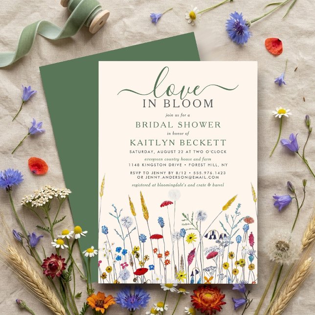 Invitation Love in Bloom Wildflower Meadow Bridal Shower (Créateur téléchargé)