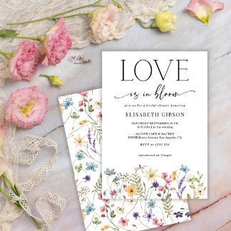 Invitation Love in Bloom Wildflowers Butterfly Bridal Shower