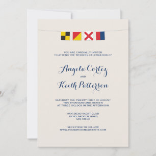 Invitation LOVE in Colorful Nautical Signal Flags