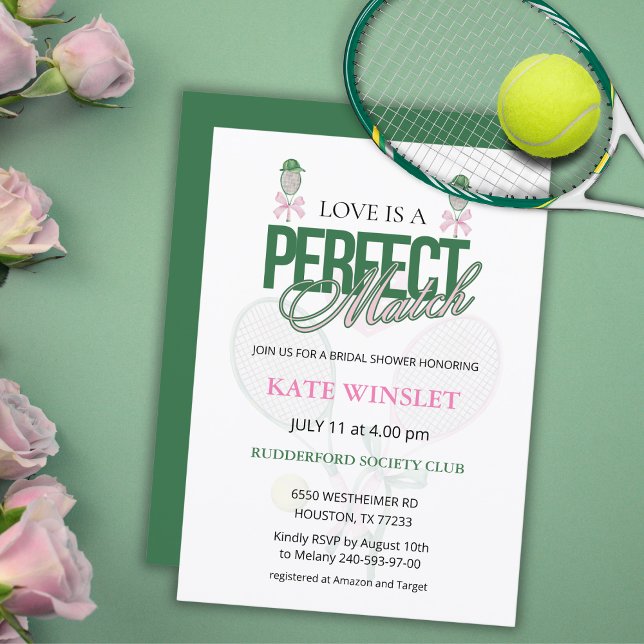 Invitation Love Is a Perfect Match Tennis Bridal Shower  (Créateur téléchargé)