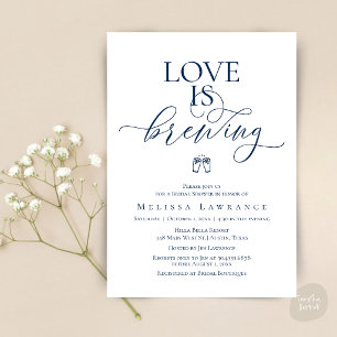 Invitation Love Is Brewing Baby Shower   Calligraphie Élégant