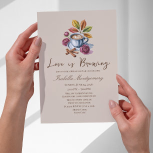 Invitation Love Is Brewing Café Rustique Enterrement de Vie d
