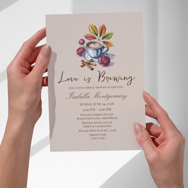 Invitation Love Is Brewing Café Rustique Enterrement de Vie d (Love Is Brewing Rustic Coffee Bridal Shower Invitations
)