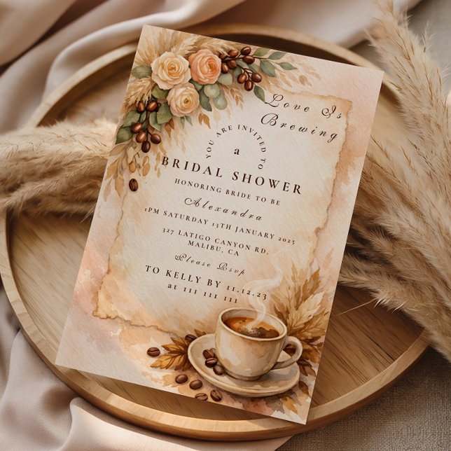 Invitation Love Is Brewing Coffee Bridal Shower (Créateur téléchargé)