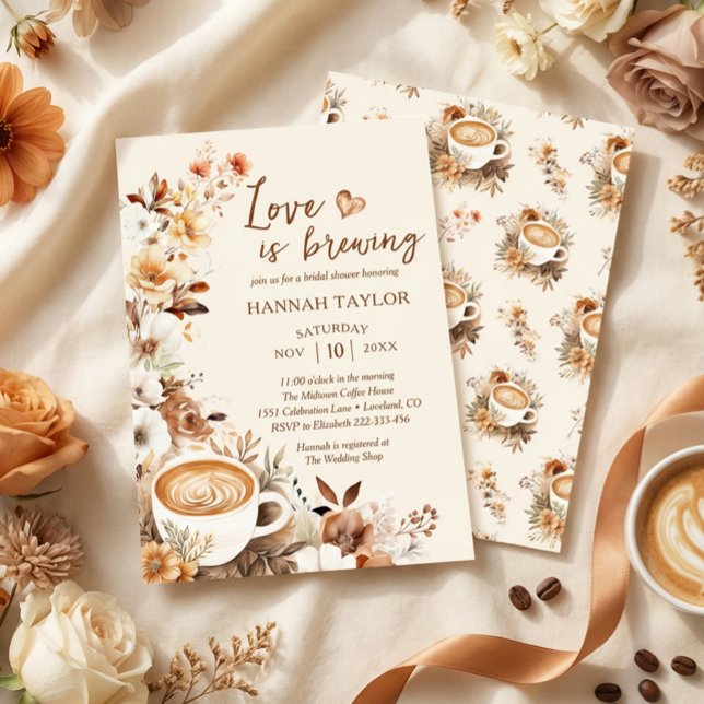 Invitation Love is Brewing Coffee Bridal Shower (Créateur téléchargé)