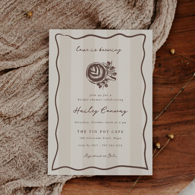 Invitation "Love is Brewing" Coffee Bridal Shower (Créateur téléchargé)