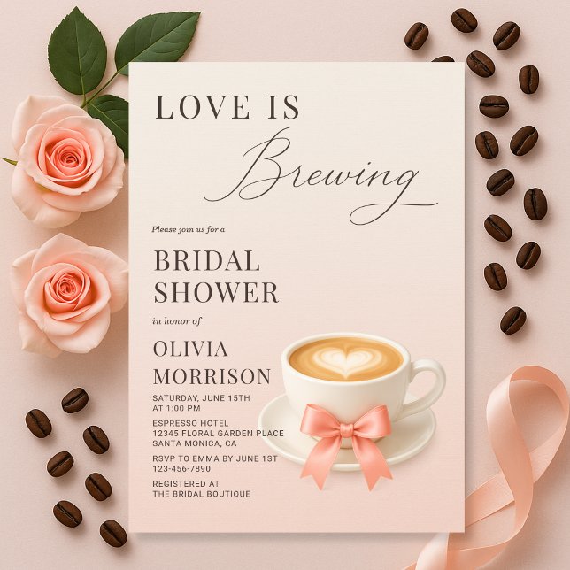 Invitation Love is Brewing Coffee Enterrement de Mariage (Créateur téléchargé)