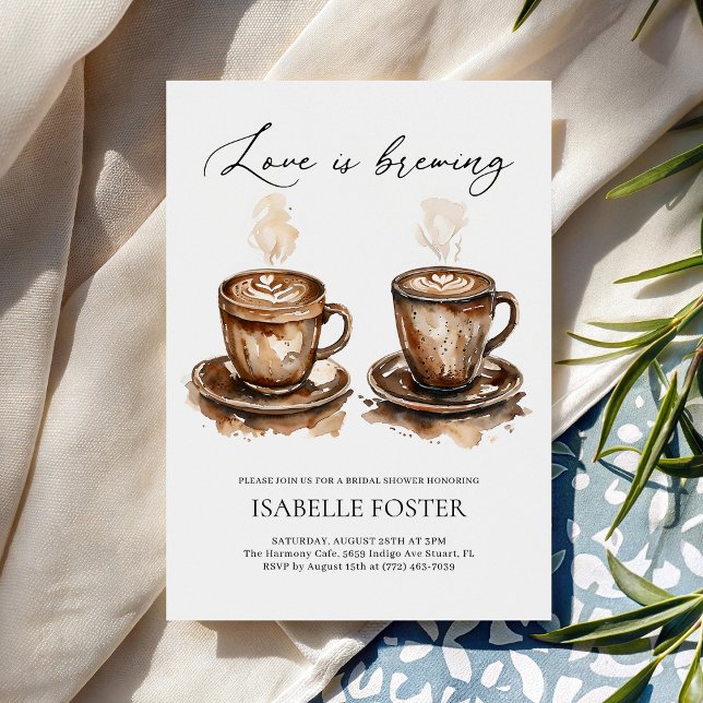 Invitation Love is Brewing Coffee Rustic Bridal Shower (Créateur téléchargé)