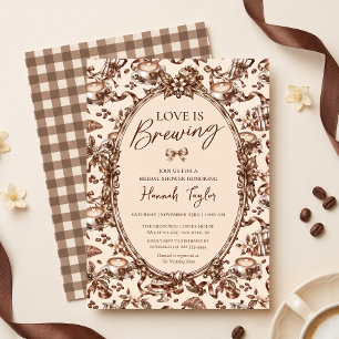 Invitation Love Is Brewing Coquette Coffee Enterrement de mar