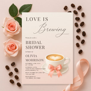Invitation Love is Brewing Coquette Coffee Enterrement de Vie