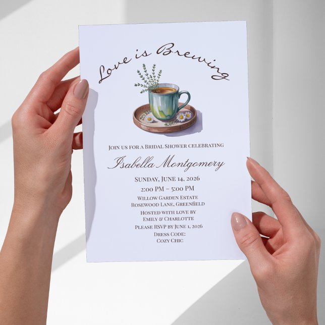 Invitation Love Is Brewing Cozy Breakfast Tea Bridal Shower (Love Is Brewing Cozy Breakfast Tea Bridal Shower Invitations
)