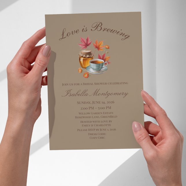 Invitation Love Is Brewing Cozy Tea Bridal Shower (Love Is Brewing Cozy Tea Bridal Shower Invitations
)