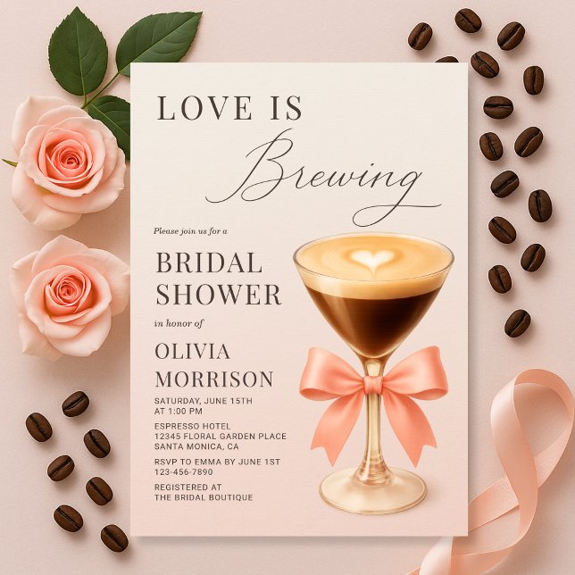 Invitation Love is Brewing Espresso Martini Bridal Shower (Créateur téléchargé)