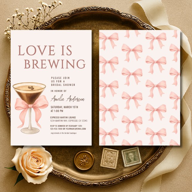 Invitation Love is Brewing  Espresso Martini Bridal Shower (Créateur téléchargé)