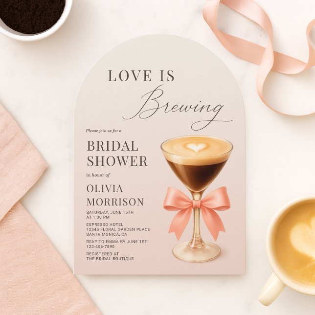 Invitation Love is Brewing Espresso Martini Enterrement de Vi (Créateur téléchargé)