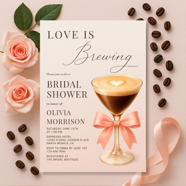 Invitation Love is Brewing Espresso Martini Enterrement de Vi (Créateur téléchargé)