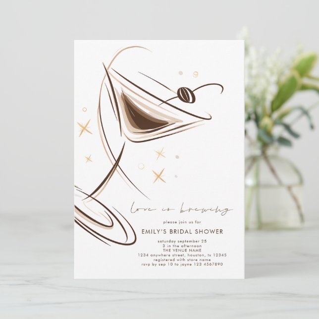 Invitation Love is Brewing Espresso Martini Enterrement de Vi (Debout devant)