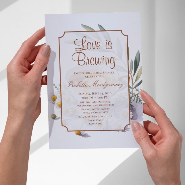 Invitation Love Is Brewing Lemon Tea Enterrement de Vie de Je (Love Is Brewing Lemon Tea Bridal Shower Invitations
)