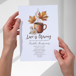 Invitation Love Is Brewing Mariage Automnal de Café