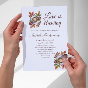 Invitation Love Is Brewing Mariage Automnal de Café