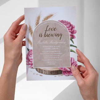 Invitation Love Is Brewing Neutral Latte Baby Shower Mariage